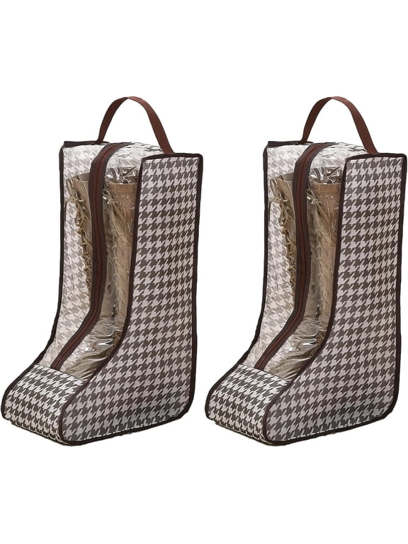 2pcs Boot Bag Shoe Bag Boot Storage Riding Boot Bag Shoe Bag Travel Portable Boot Bag Dustproof Suitable for Home and Travel with Carry Handles at the Top, Bronze, Shoe Storage Bag