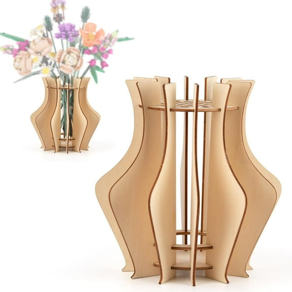 Jimin Bouquet Vase for Bouquet , Wooden Vase for Roses, Sunflowers, Tulips, Cherry Blossoms Flowers, Gift Decoration for Women and Adults