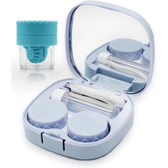 Jimin Contact Lens Case with Cleaner Washer, Travel Size Cute Colored Contact Lenses Applicator Removal Tool Kit with Mirror Solution Bottle for Daily Outdoor