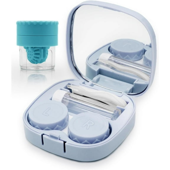 Jimin Contact Lens Case with Cleaner Washer, Travel Size Cute Colored Contact Lenses Applicator Removal Tool Kit with Mirror Solution Bottle for Daily Outdoor