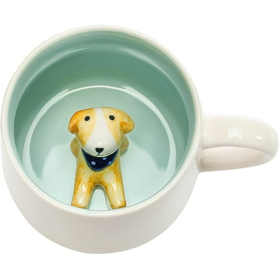 Jimin Cute Dog Mug,3D Animal Ceramic Coffee Tea Cup,Graduation Birthday Gifts Valentines Mothers Day Easter Christmas for Women Men Mum Her Girl Boy Kid Teacher Friend