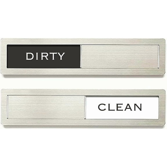 Jimin Dishwasher Magnet Clean Dirty Sign, Premium Stainless Steel Black and White Non-Scratch/Kitchen Decor/Easy to Read & Slide/Strong Magnetism Housework Indicator