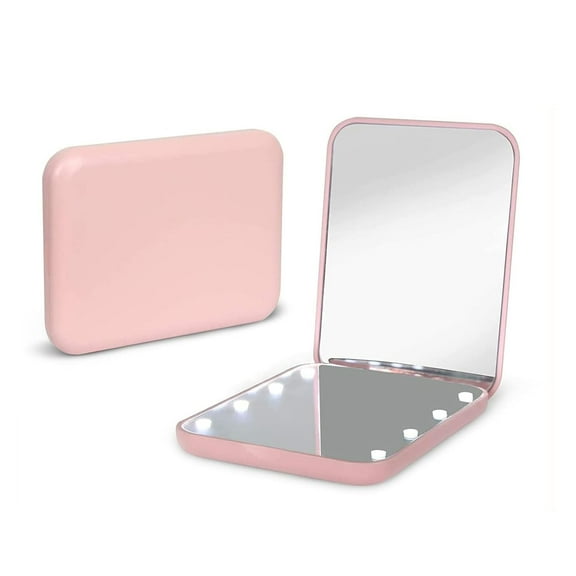 Jimin Pocket Mirror, 1X/3X Magnification LED Compact Travel Makeup Mirror with Light for Purse, 2-Sided, Portable, Folding, Handheld, Small Lighted Mirror for Gift