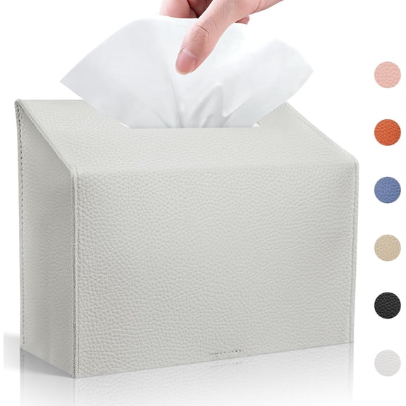 Jimin Tissue Box Cover Holder Compatible Disposable Paper Hand Towels, Leather Paper Towel Dispenser for Tabletop, Bathroom, Car, Office