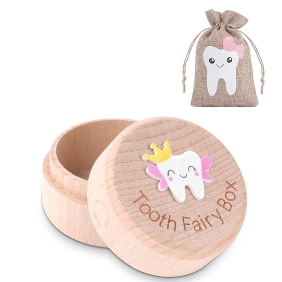 Jimin Tooth tin baby tooth box, tooth souvenir box, 3D carved wooden box wooden baby tooth box