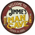 thumbnail image 1 of Jimmie's Man Cave 14" Round Metal Sign Kitchen Bar Wall Decor 100140035304, 1 of 1