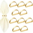 thumbnail image 1 of CNDRLEF 10 Pack Matte Gold Napkin Rings - Stainless Steel Semicircle Ring Holder for Wedding, Christmas, Party Dinner Table Setting, 1 of 8