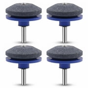 CNDRLEF Lawn Mower Blade Sharpener for Drill, 4-Pack Corundum Grindstone/Whetstone, 1/4" Shank, Drill-Powered Mower & Edger Blade Sharpening Tool Blue