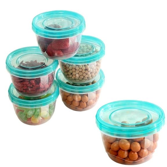 CNDRLEF 16 oz Round Food Storage Containers with Twist-Top Lids, 6-Pack BPA-Free Stackable Soup & Meal Prep Bowls, Freezer/Microwave /Dishwasher Safe