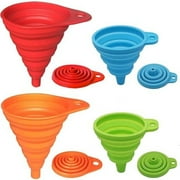 Jimmy 8-Pack（4Small and 4Large） Multi-Size Silicone Kitchen Funnel Set |  Foldable Food Grade Funnels for Bottles, Liquid Transfer, Cooking, Oil, Juice, Wine | Space-Saving Design, Leak-Proof,