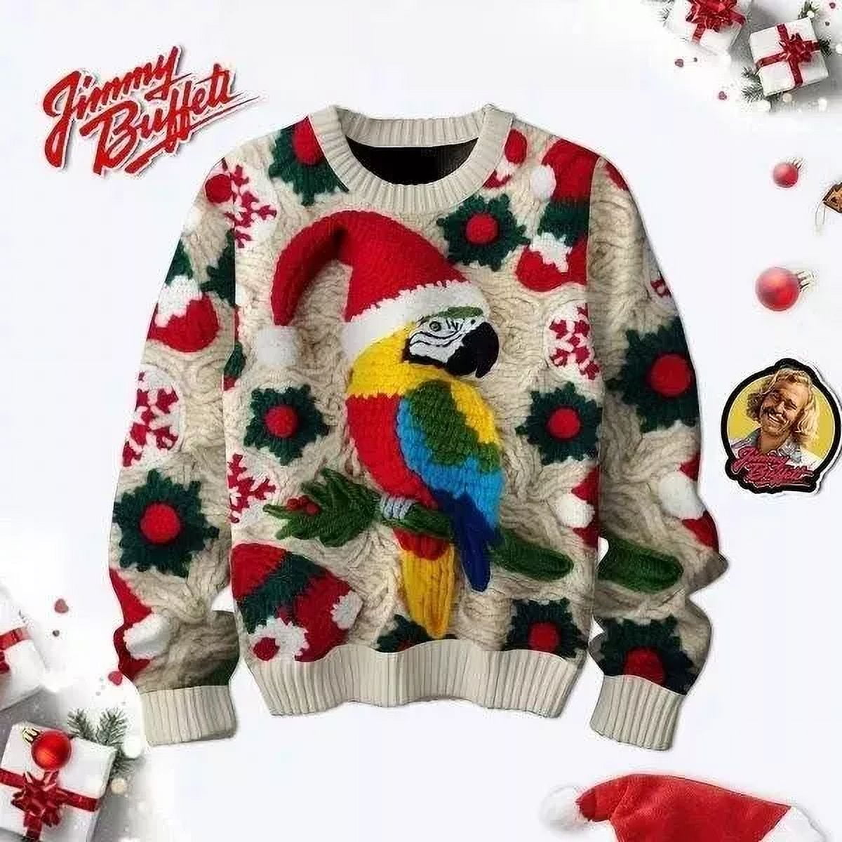 Jimmy Buffett 2024 Margaritaville Christmas Ugly Sweater L68463