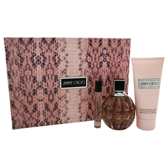 Jimmy Choo 3 Pcs Set For Women: 3.4 Eau De Parfum Spray + 0.25 Eau De Parfum Spray + 3.4 Body Lotion