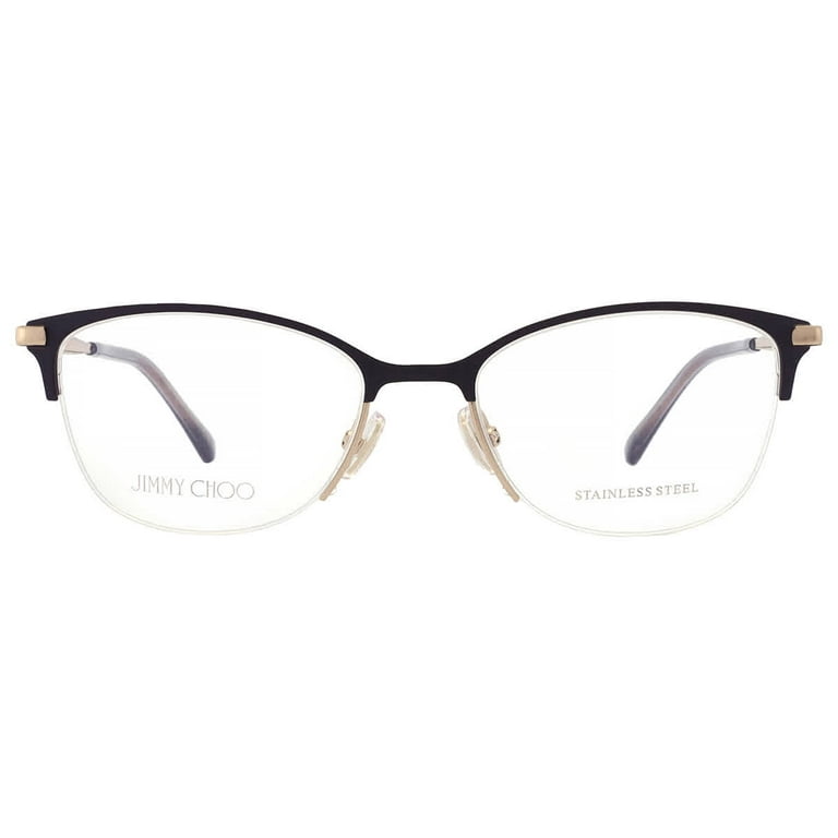Jimmy Choo 300 Semi-Rimless Rectangular Black Gold