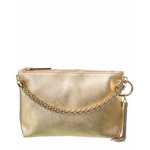 Jimmy Choo Callie Metallic Leather Pouch, Gold