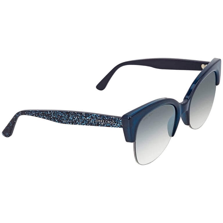 JIMMY CHOO PRIYA/S JOJ IC Sunglasses Blue Glitter Frame Gray  display picture 3