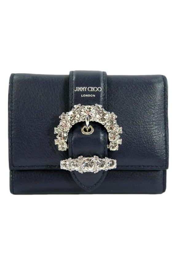 Cheri Dark Blue Leather Trifold Walllet 0SQM | 028