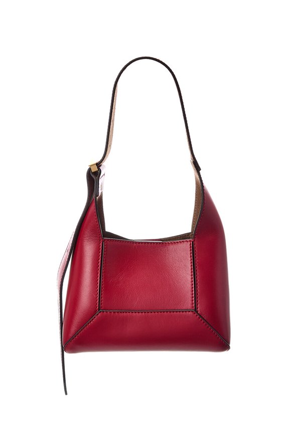 Diamond Small Leather Hobo Bag, Red