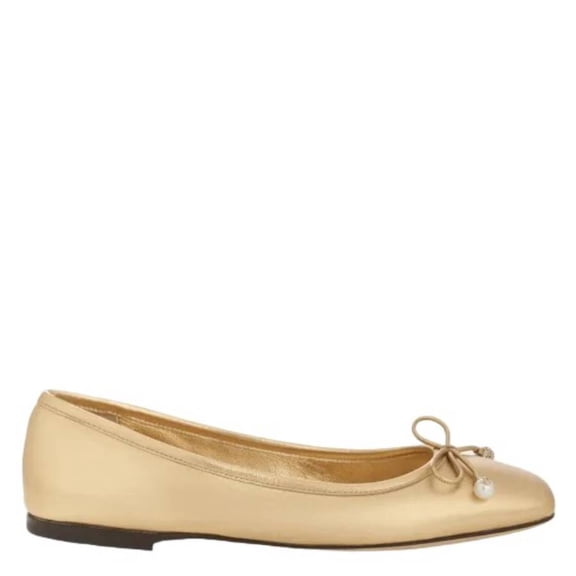 Jimmy Choo Elme Nappa Leather Ballet Flats, Brand Size 37.5 ( US Size 7.5 )