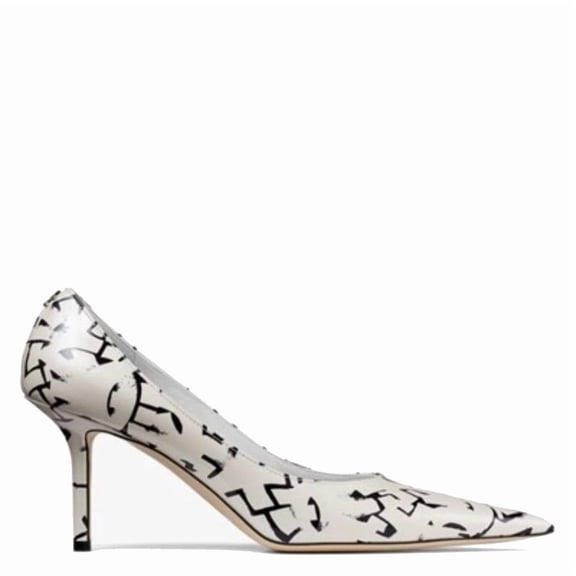 Jimmy Choo Eric Haze Artwork Printed Leather Pumps, Brand Size 35 ( US Size 5 )