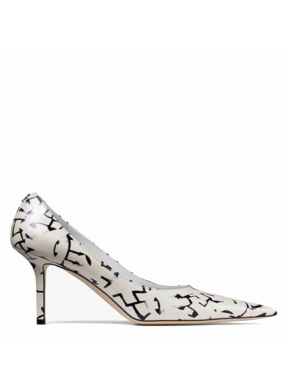 Eric Haze Artwork Printed Leather Pumps, Brand Size 35 ( US Size 5 )