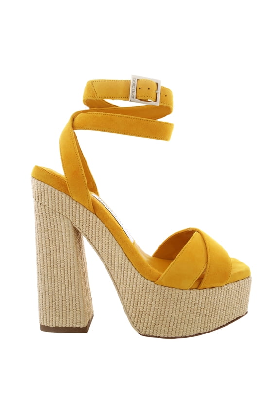 Gaia 140 Raffia Platform Sandals, Brand Size 37 ( US Size 7 )