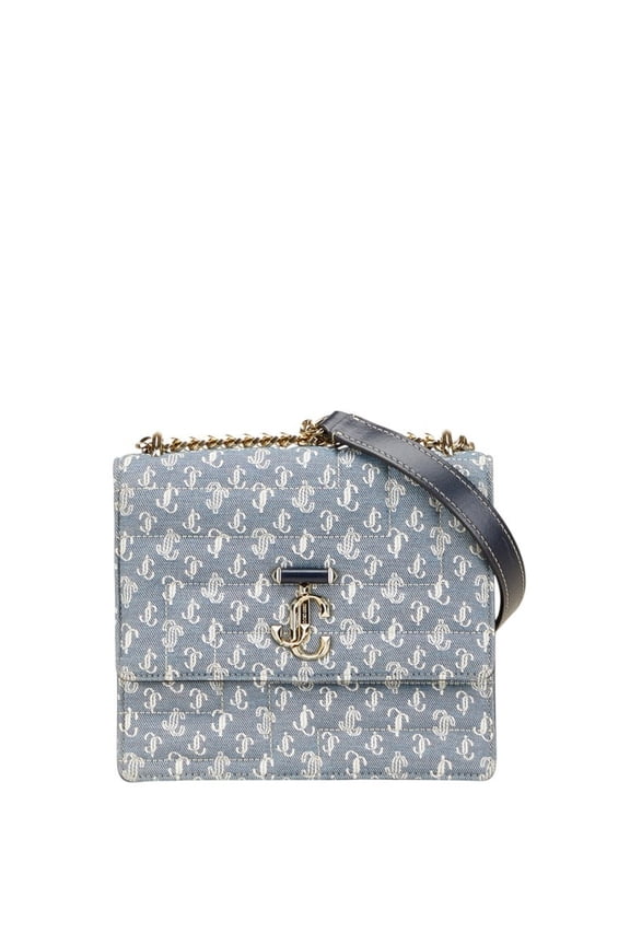 Pre-Owned Jimmy Choo JC Monogram VARENNE AVENUE QUAD 23SS Denim Quilted Chain... (Good)