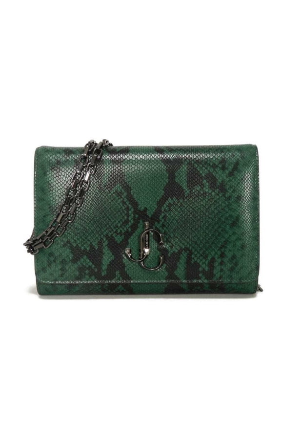 Pre-Owned Jimmy Choo JIMMY CHOO Shoulder Bag Varenne Chain New Logo Snake 2WAY Clutch JC Green...