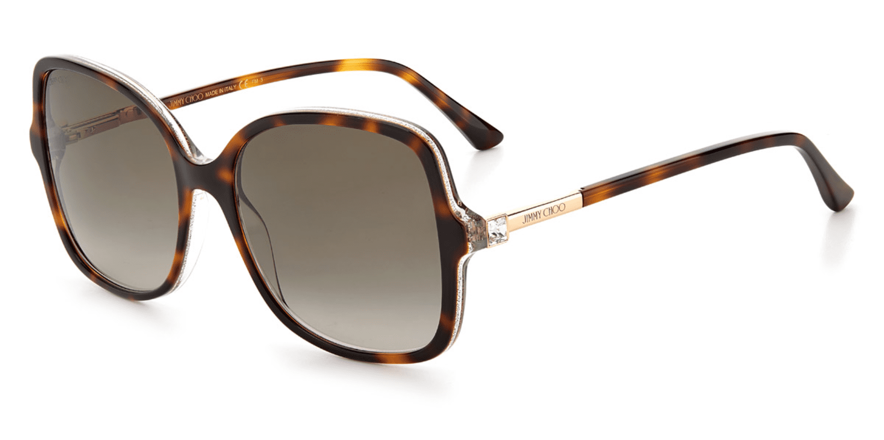 Jimmy Choo Judy Women's Havana Pink Butterfly Sunglasses with Brown Gradient Lens Made in