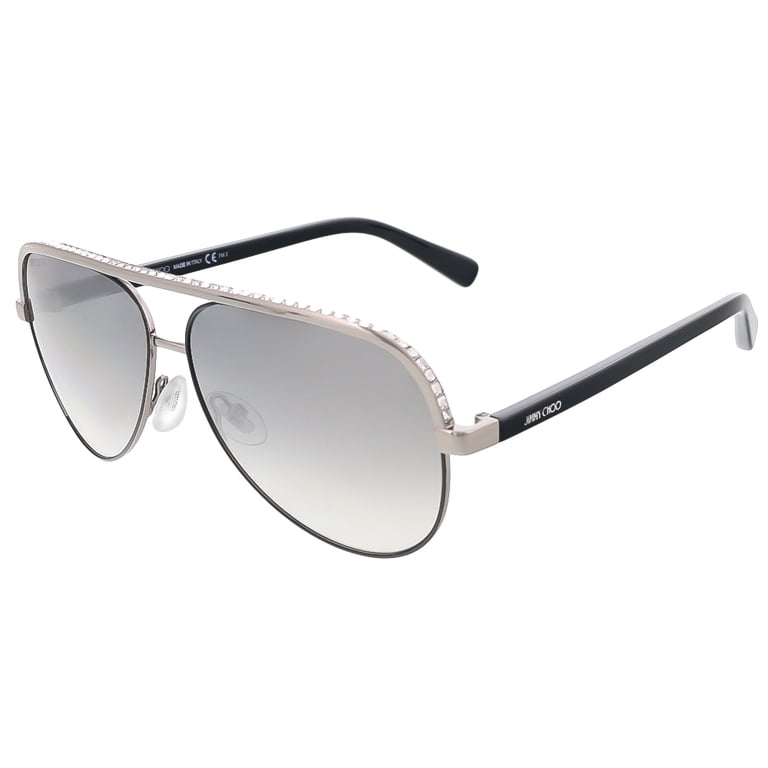 Jimmy Choo LINA/S Silver Black Crystal Jeweled Aviator Gradient Sunglasses Jimmy Choo LINA/S Silver Black Crystal Jeweled Aviator  main image 2