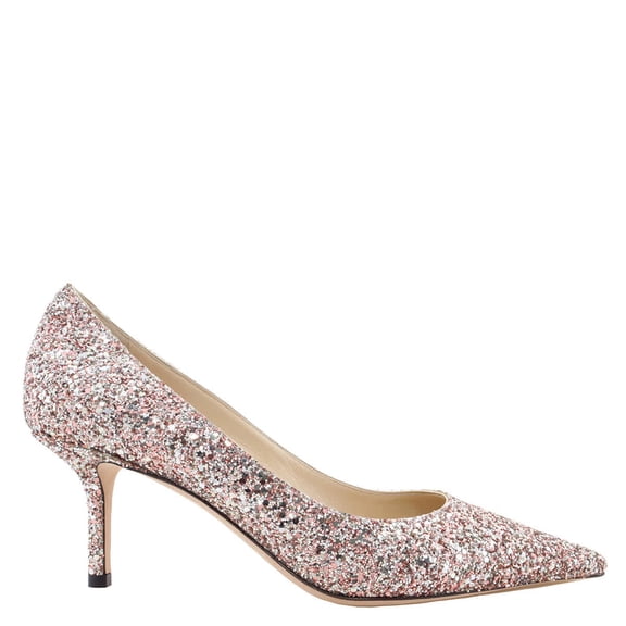 Jimmy Choo Love 65 Rose Coarse Glitter Fabric Pumps, Brand Size 35 ( US Size 5 )