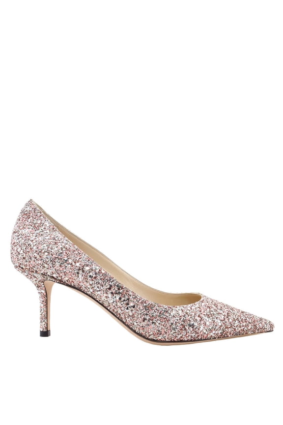 Love 65 Rose Coarse Glitter Fabric Pumps, Brand Size 35 ( US Size 5 )
