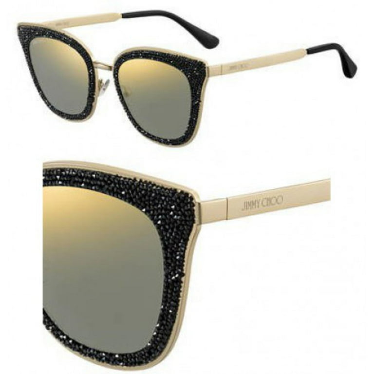 Jimmy Choo Metal Womens Cat-Eye Sunglasses Black Glitter  display picture 1