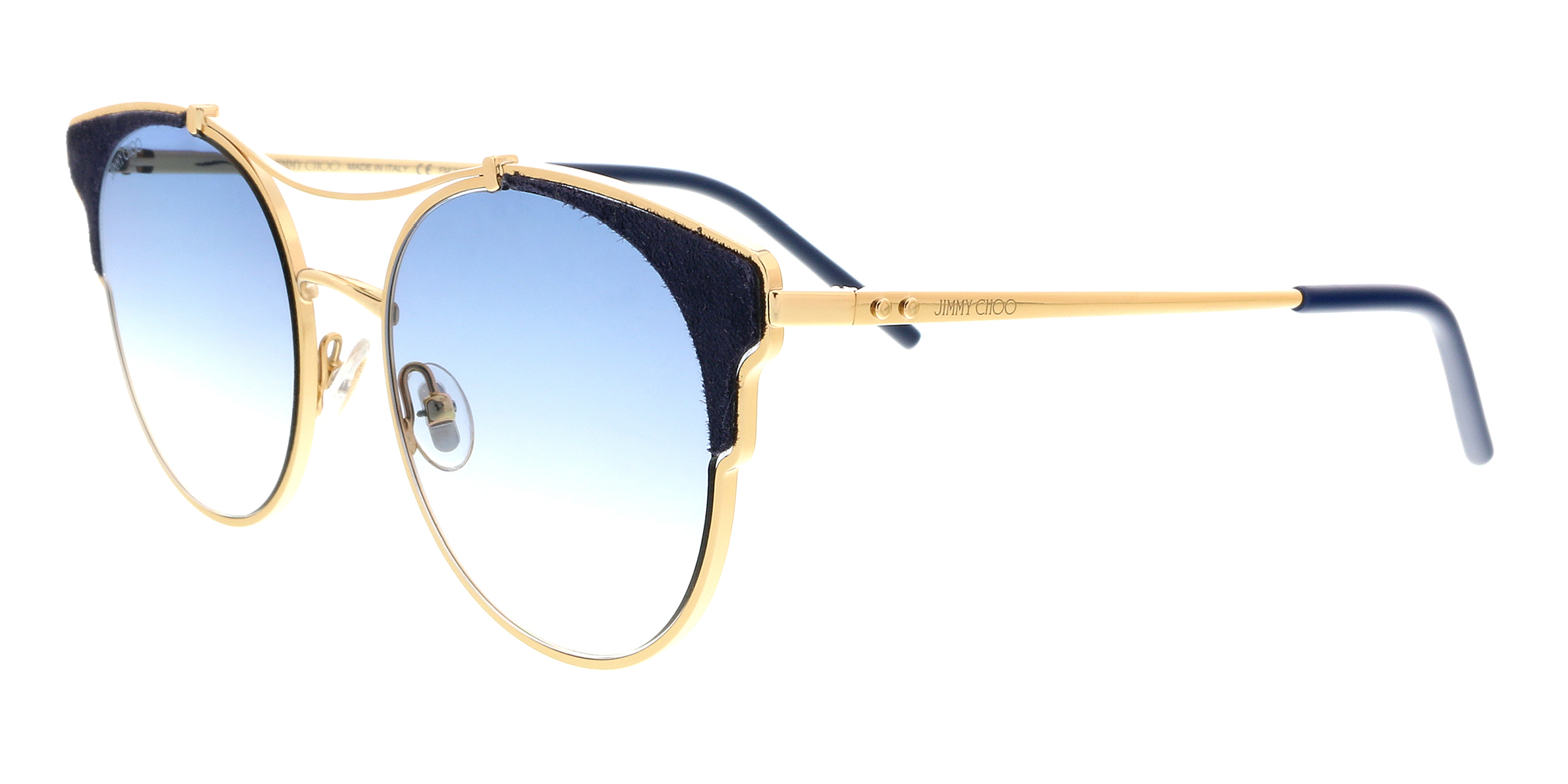 Jimmy Choo Metal Womens Cat-Eye Sunglasses Gold Blue 59mm  display picture 3