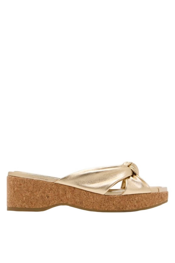 Metallic Nappa Avenue Wedge Mules, Brand Size 37 ( US Size 7 )