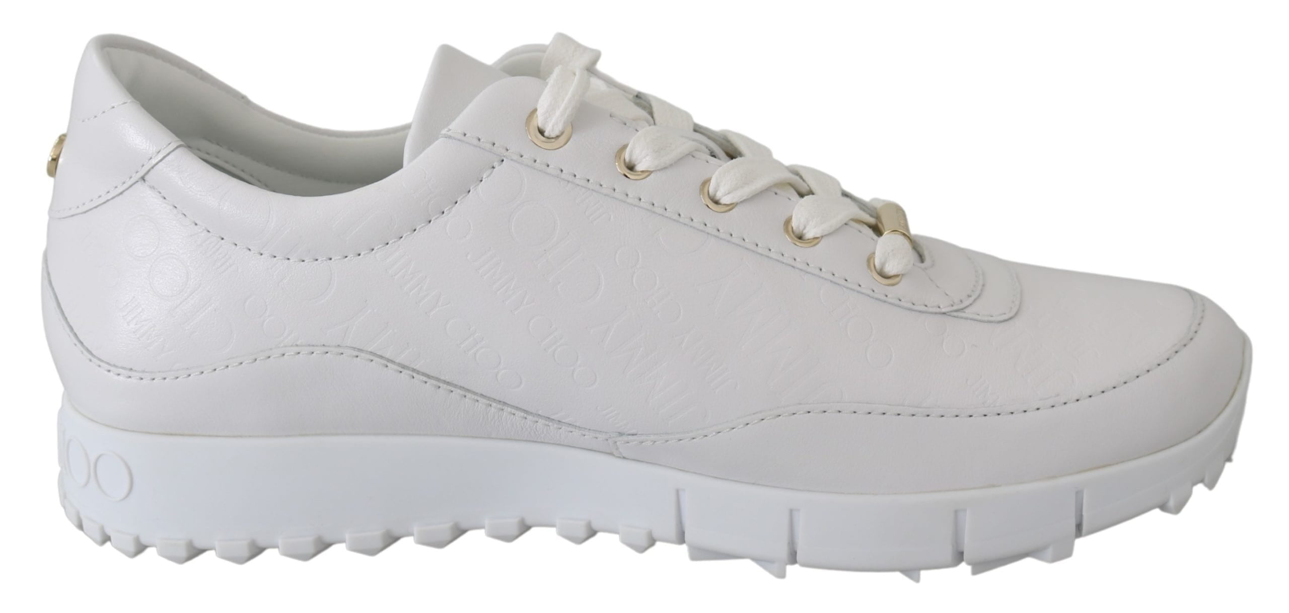 Jimmy Choo Monza White Leather Sneakers - Walmart.com