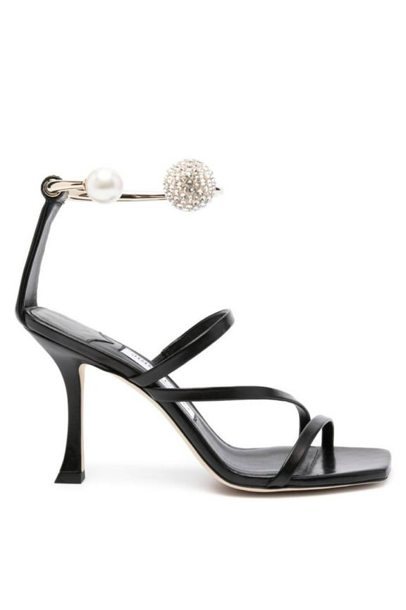 Ottilia 90 Crystal and Pearl Strap Sandals, Brand Size 35 ( US Size 5 )