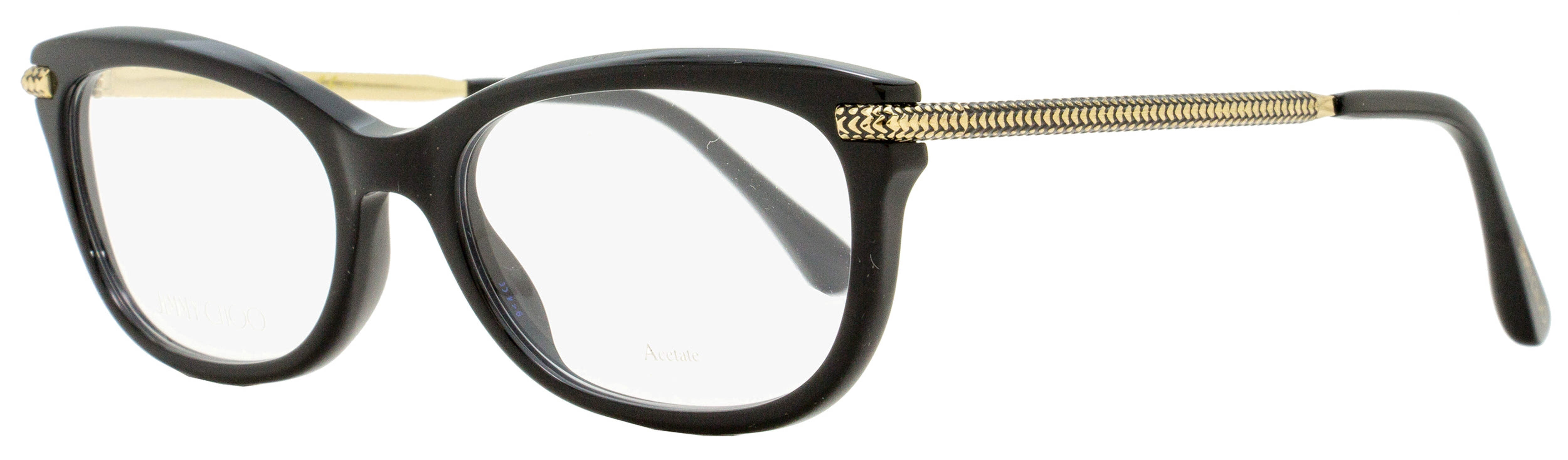 Jimmy Choo Rectangular Eyeglasses JC217 807 Black/Gold 54mm  display picture 3