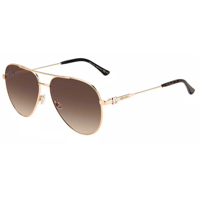 Jimmy Choo Rose Gold Aviator Sunglasses with Brown Gradient Lenses Jimmy Choo Women main image 3