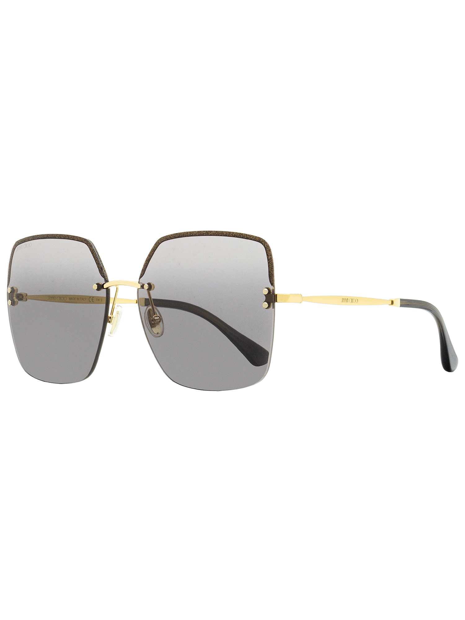 Jimmy Choo TAVI/S 02F7 Women's Gold Grey Metal Rimless Sunglasses