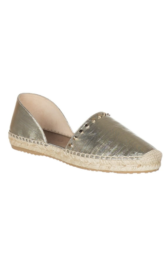 Women's Golden Metallic Lame 'Dreya' Espadrille Flats Shoes Size 5.5