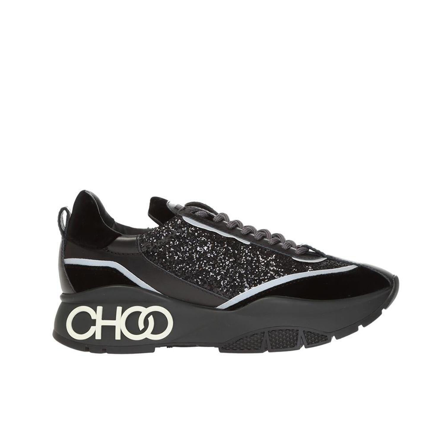 Jimmy Choo Women's 'Raine' Glitter Sneakers Black - Walmart.com