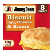 Jimmy Dean Bacon Egg & Cheese Biscuit Sandwich, 28.8 oz, 8 Count (Frozen)