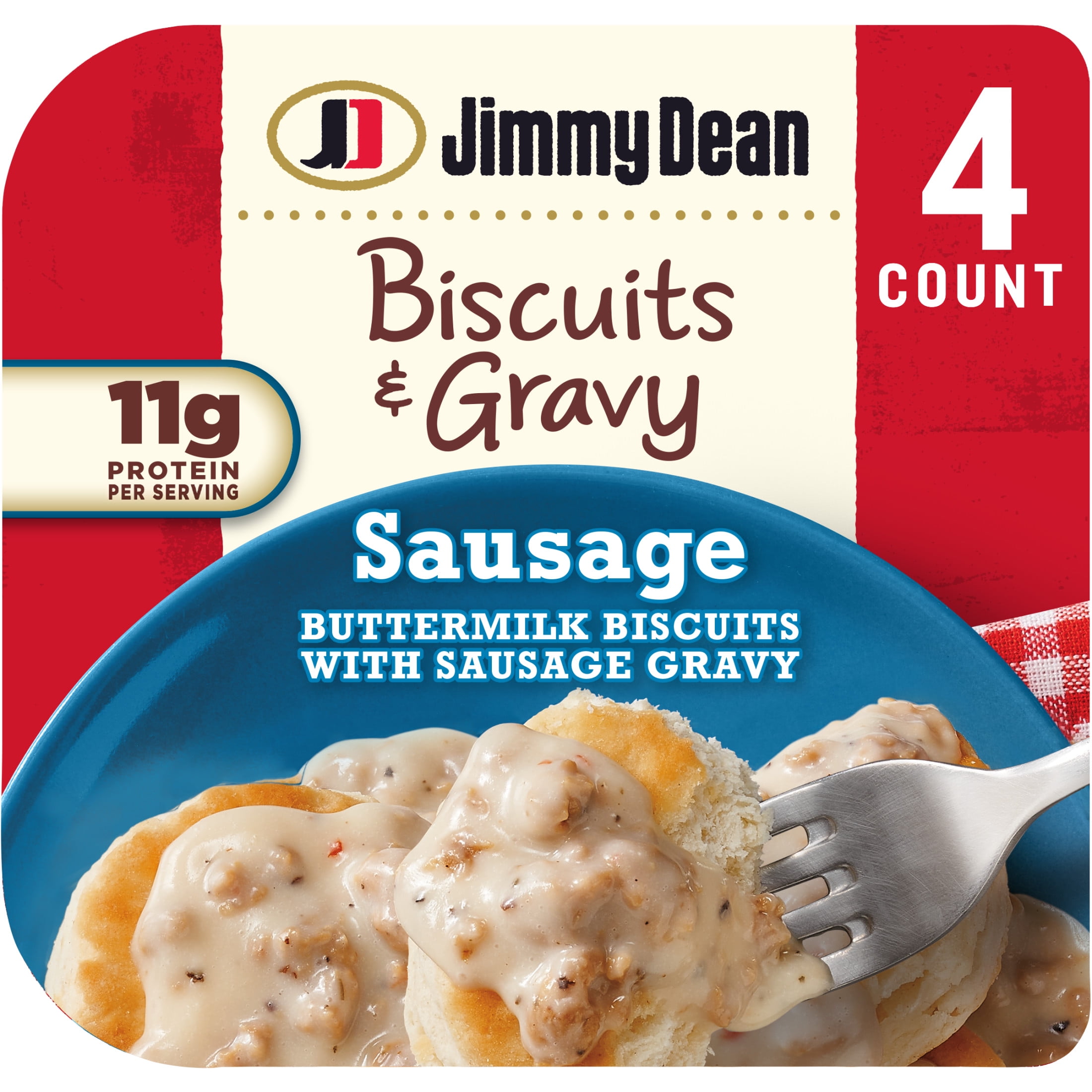 Jimmy Dean Biscuits Gravy Sausage 7.6 oz 4Ct
