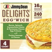 Jimmy Dean Delights Egg'wich Parmesan Egg Frittatas Turkey Sausage Cheese, 16.4 oz, 4 Count (Frozen)