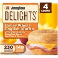 thumbnail image 1 of Jimmy Dean Delights Honey Wheat English Muffin, Bacon Egg White & Cheese, 18 oz, 4 Count (Frozen), 1 of 17