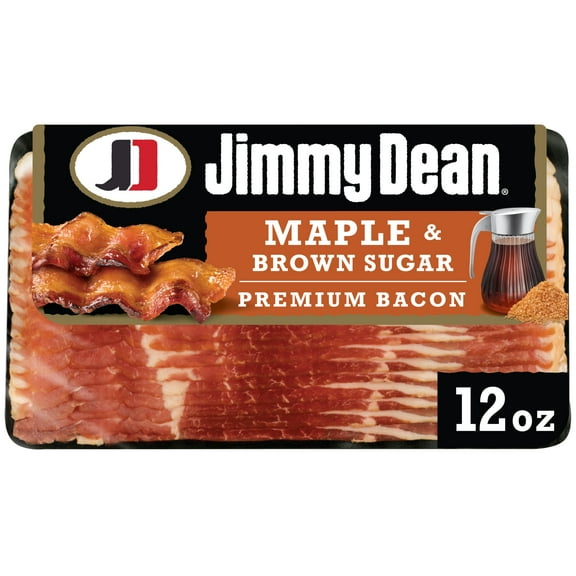 Jimmy Dean Maple & Brown Sugar Premium Refrigerated Bacon, 12 oz