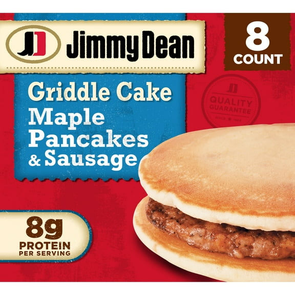 Jimmy Dean Maple Pancakes & Sausage Griddle Cake Breakfast Sandwich, 32 oz, 8 Count (Frozen)