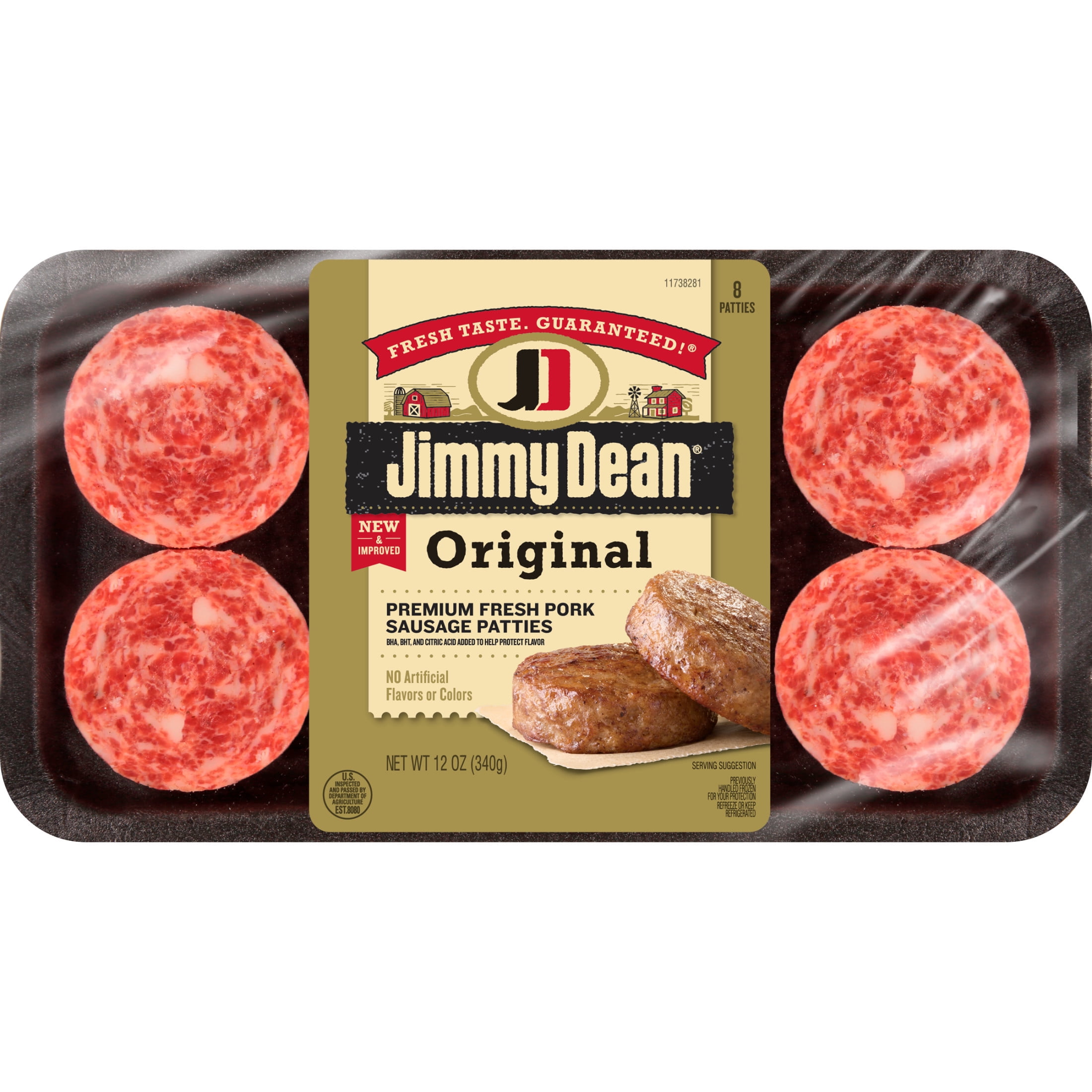 Jimmy Dean Premium All-Natural Pork Breakfast Sausage Patties, 8 Count