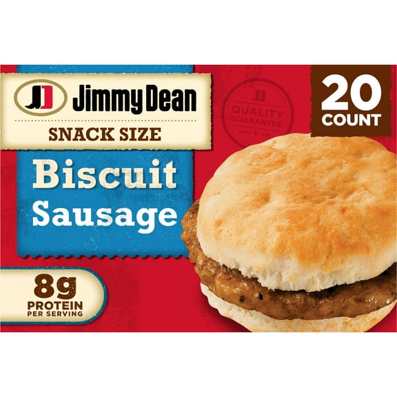 Jimmy Dean Sausage Biscuit Snack Size Breakfast Sandwich, 34 oz, 20 Count (Frozen)
