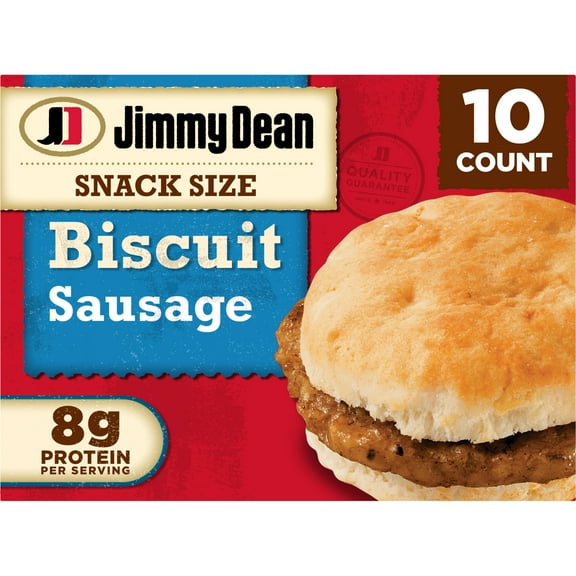 Jimmy Dean Sausage Biscuit Snack Size Breakfast Sandwiches, 17 oz, 10 Count (Frozen)